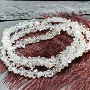 Herkimer Diamond Bracelet: Natural Quartz Jewelry (stretchy, 6-9mm) Herkimer Diamond Bracelet: Natural Quartz Jewelry (stretchy, 6-9mm)