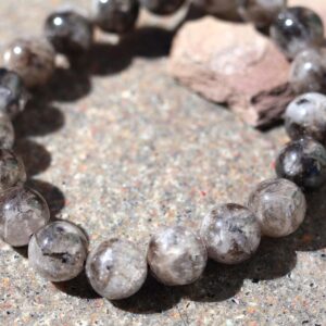 Herkimer Diamond Quartz Bracelet On Stretch Cord, 10mm Round