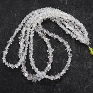 1 Strand Aaa Natural Clear White Herkimer Diamond Quartz Nuggets, 4-4.5 Mm Diamond Quartz Beads, 16 Inch Herkimar Diamond Beads