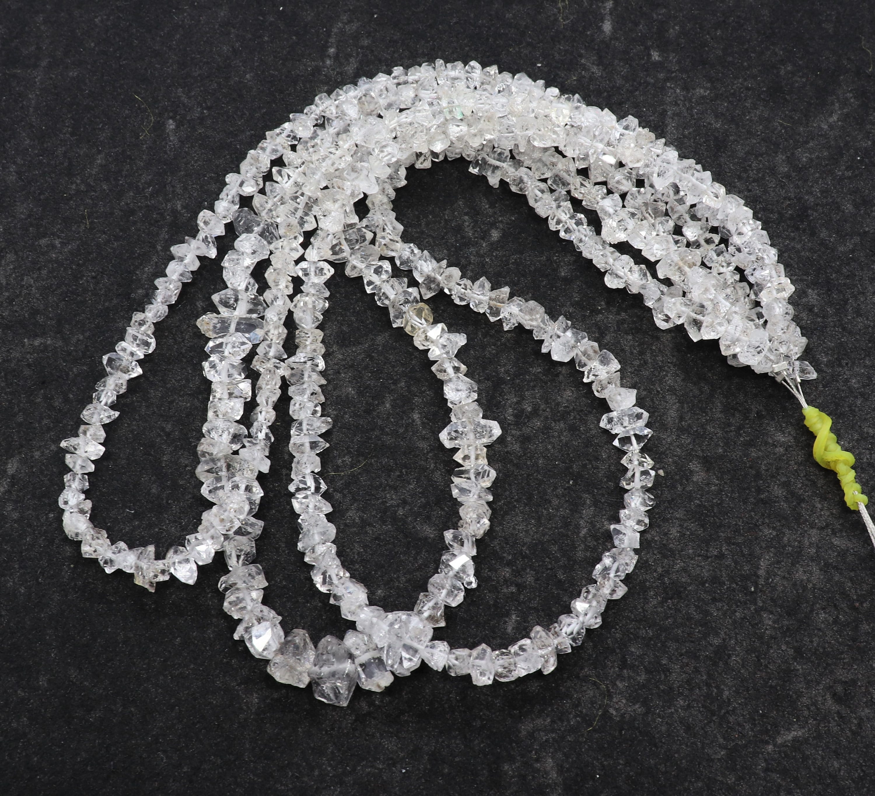 1 Strand Aaa Natural Clear White Herkimer Diamond Quartz Nuggets, 4-4.5 Mm Diamond Quartz Beads, 16 Inch Herkimar Diamond Beads