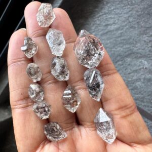 10 Pcs 6-10mm/12-15mm/16-20mm Herkimer Diamond Loose, Raw Rough Earth Mined Herkimer Diamond Loose Gemstone For Jewelry Making, Gds1299/1