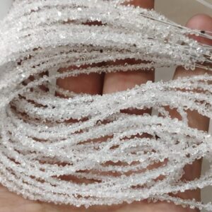 15 Inches Strand,Finest Quality,Natural Herkimer Diamond Quartz Faceted Nuggets,Size 2x3 mm,
