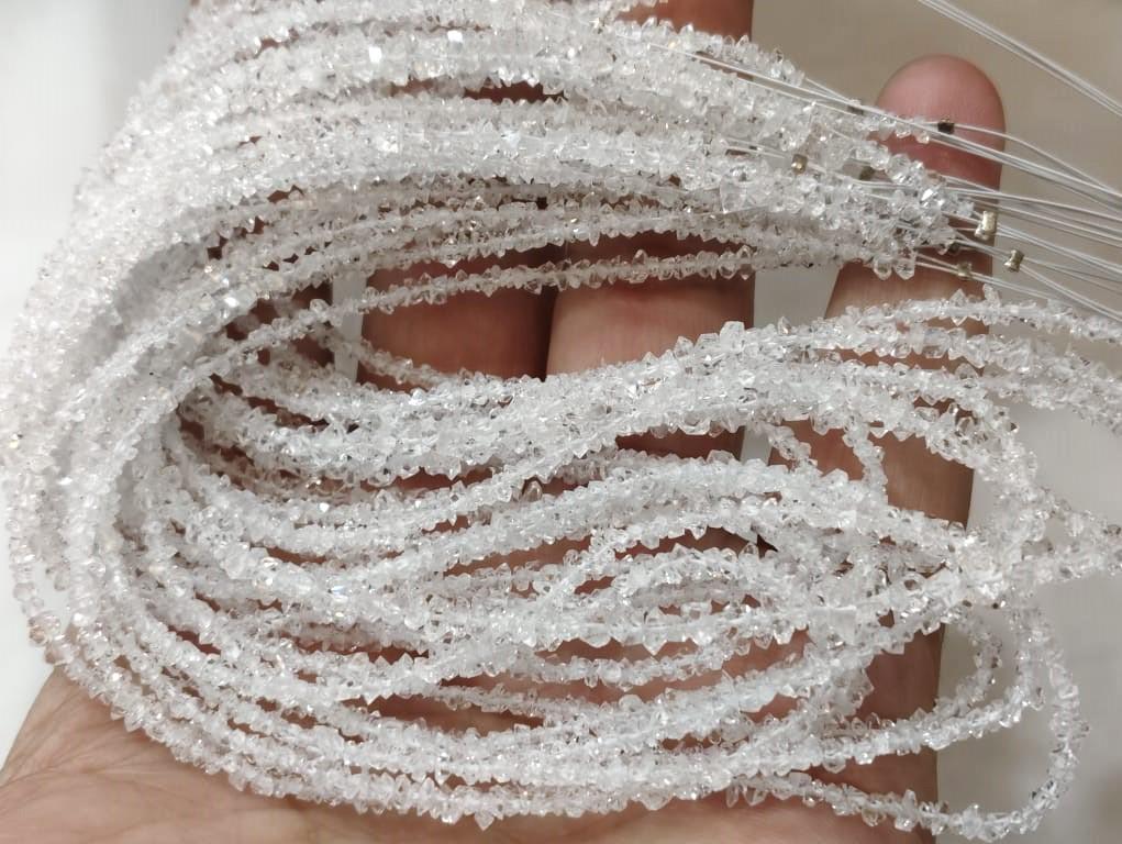 15 Inches Strand,finest Quality,natural Herkimer Diamond Quartz Faceted Nuggets,size 2x3 Mm,