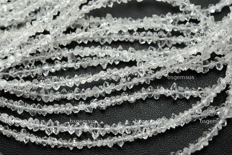 15 Inches Strand,finest Quality,natural Herkimer Diamond Quartz Faceted Nuggets,size 3x4mm,