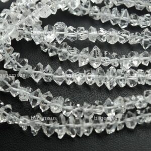 16 Inches Strand,Finest Quality,AAA Quality,Natural Herkimer Diamond Quartz Faceted Nuggets,Size 4x5mm