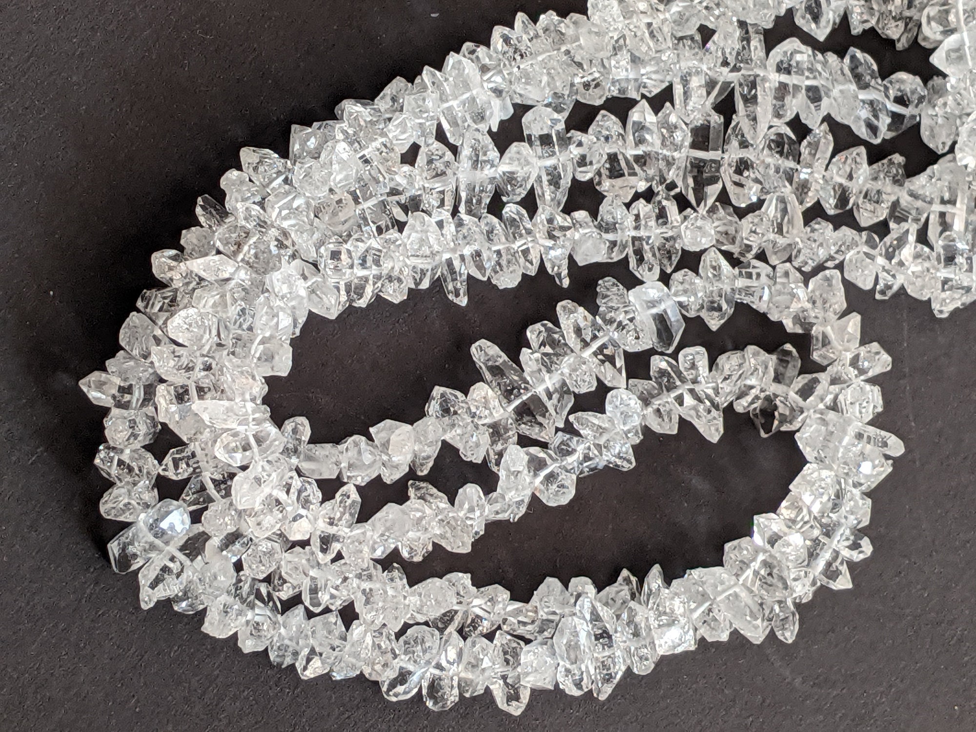 8-11mm Clear Herkimer Diamond Beads, Natural Center Drilled Clear Raw Herkimer Diamond Quartz Nuggets For Jewelry (4in To 16in Option)-asg55