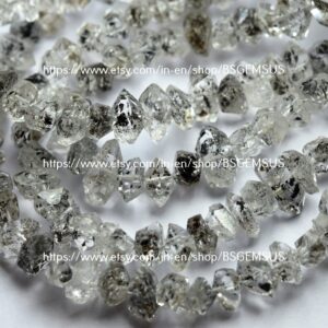 8 Inches Strand,Natural Herkimer Diamond Quartz Faceted Nuggets,Size 5x8, 6X10mm,