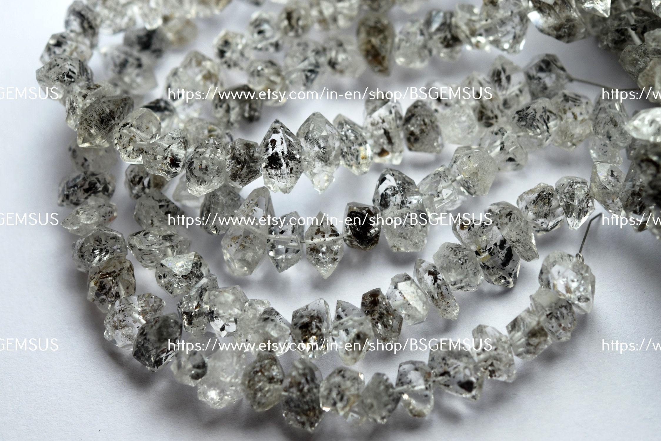 8 Inches Strand,natural Herkimer Diamond Quartz Faceted Nuggets,size 5x8, 6x10mm,