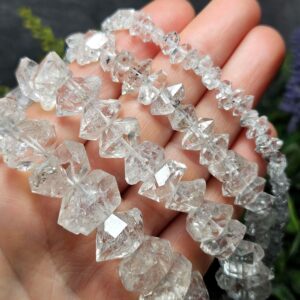 Herkimer Diamond Beads: 1, 10 Or 25 Bulk Raw Quartz Crystal Bead Specimens For Jewelry Making