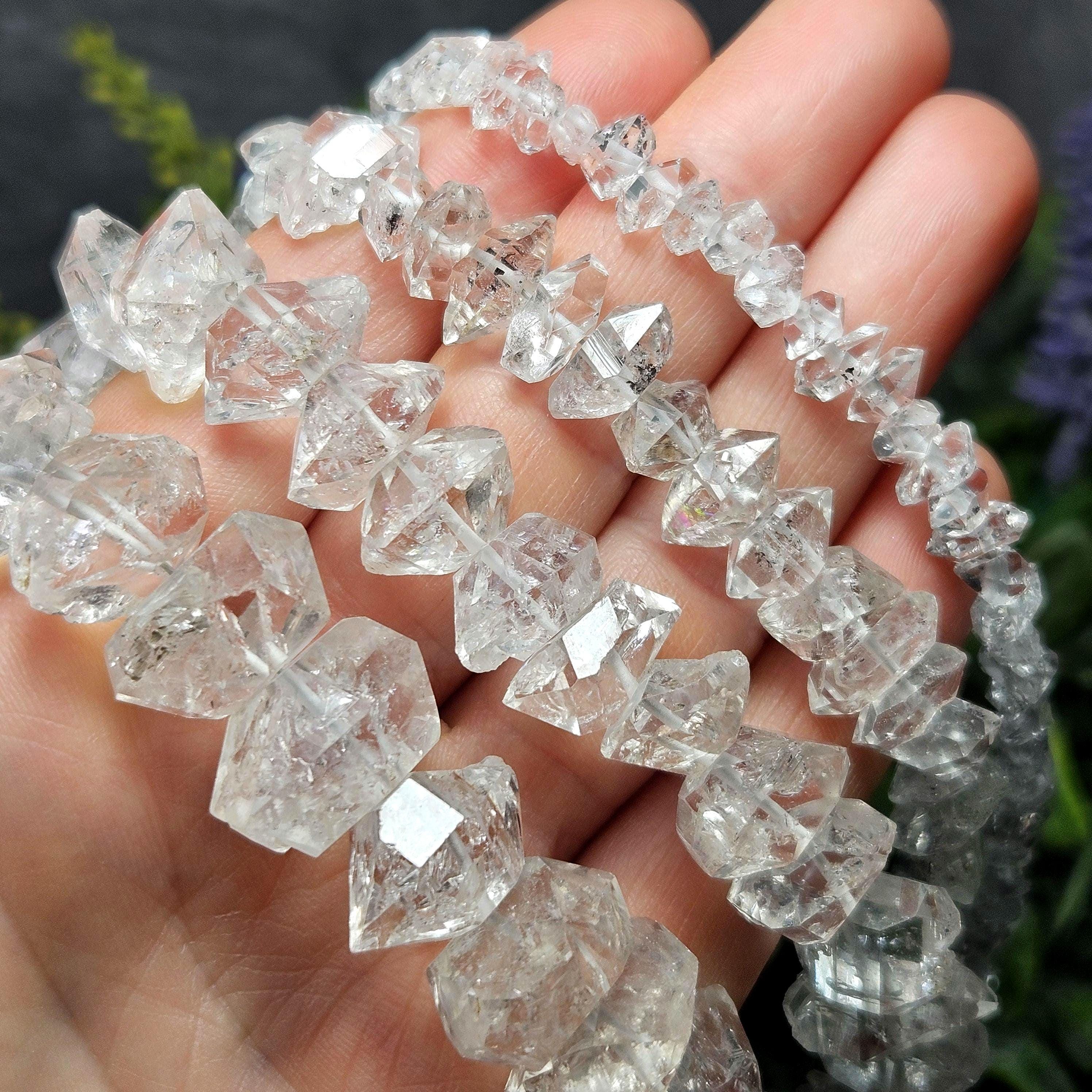Herkimer Diamond Beads: 1, 10 Or 25 Bulk Raw Quartz Crystal Bead Specimens For Jewelry Making