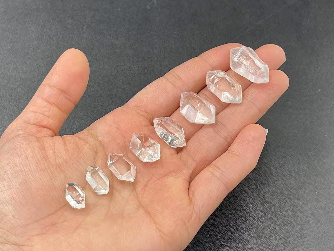 Herkimer Diamonds Double Terminated Raw Herkimer Quartz Crystal Points 11to25mm Large Size