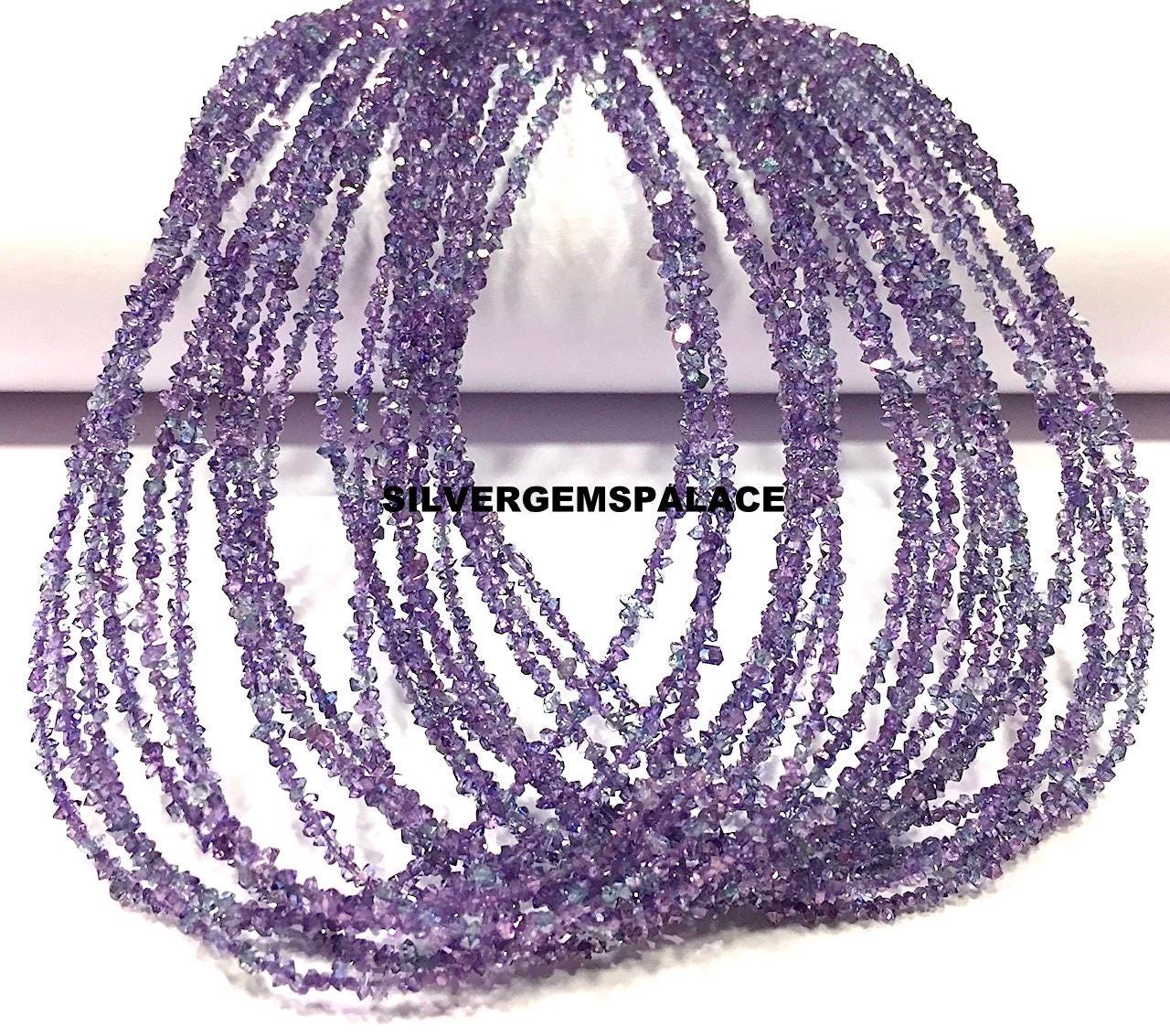 Extremely Rare~aaaa+ Natural Herkimer Diamond Quartz Beads Purple Blue Diamond Chips Beads Blue Diamond Nuggets Beads Blue Diamond Rough 15”
