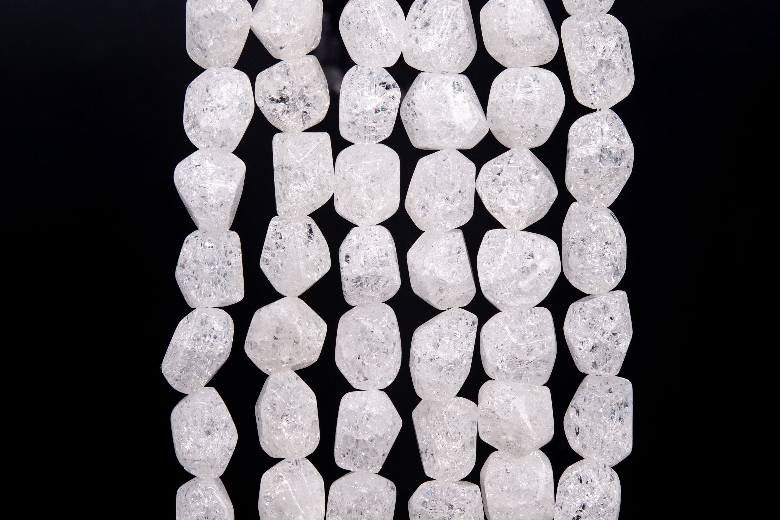 Genuine Natural Raw Crystal Quartz Herkimer Diamond Crack Pattern Gemstone Beads 16x12mm Faceted Nugget Aaa Quality Loose Beads (116629)