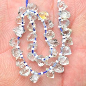 Herkimer Diamond Quartz Beads Natural Shape Herkimer Diamond Beads Superb Herkimer Polished Rough Nugget Jewelry Making Bead 5,10 Pcs No3491