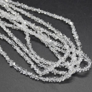 Herkimer Diamond Quartz Gemstone Chips Nuggets Beads - 4 Sizes - 16" Strand