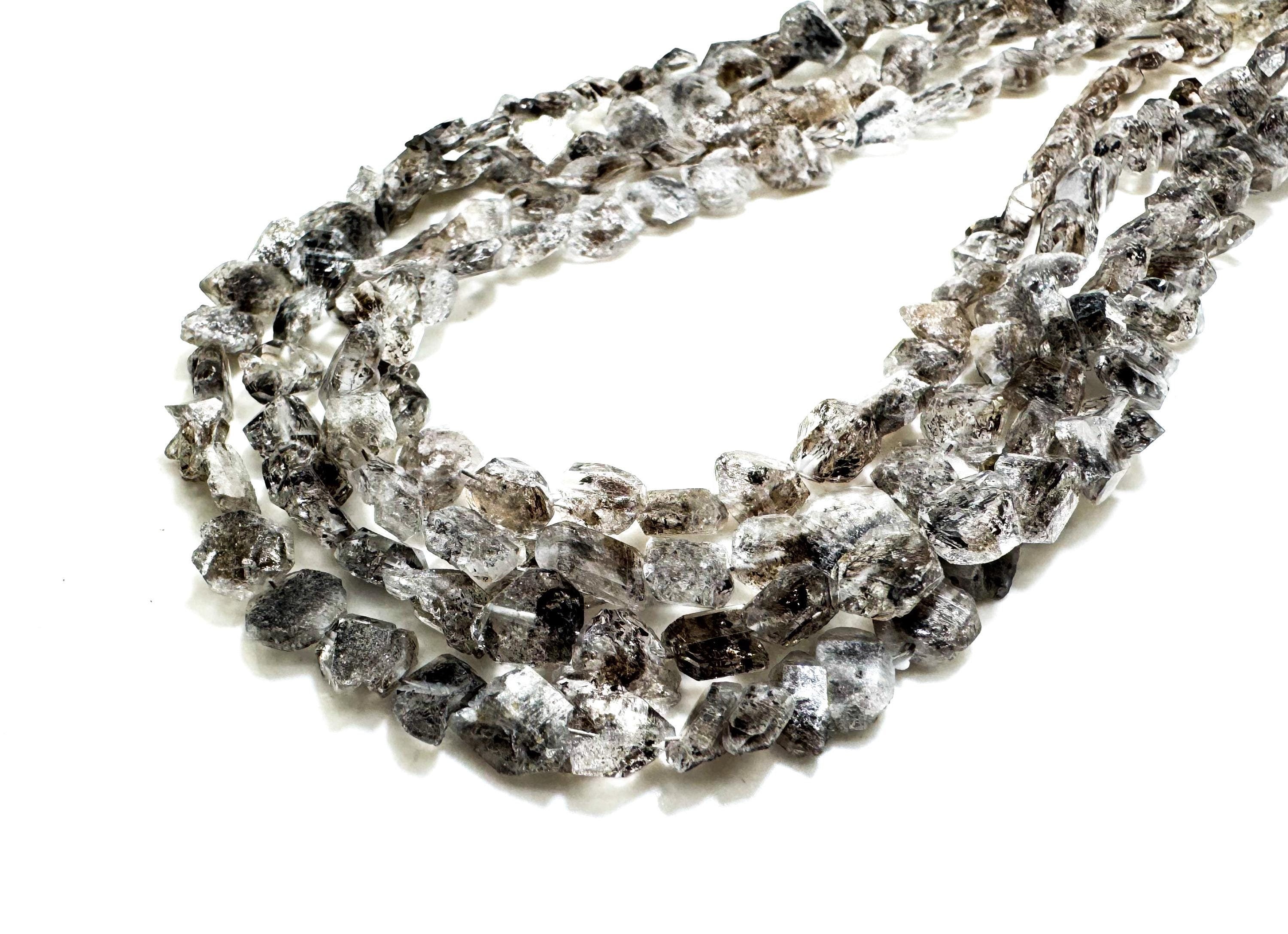 Raw Natural Herkimer Diamond Quartz Small Nugget Chips Natural Gemstone Beads - Pgs24b