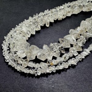 Raw Herkimer Diamond Quartz Beads: Natural Clear Crystal Nuggets Chips For Jewelry Making - Pgs24c
