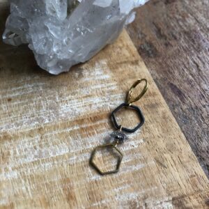 Herkimer Diamond And Brass Earring Single Mix And Match Earrings