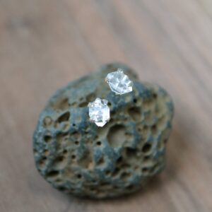 Herkimer Diamond Studs: 5-6mm, Sterling Silver, Gemstone Earrings, Clear Crystal Quartz