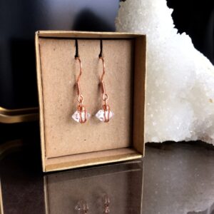 Herkimer Diamond Dangle Earrings, Gift Box