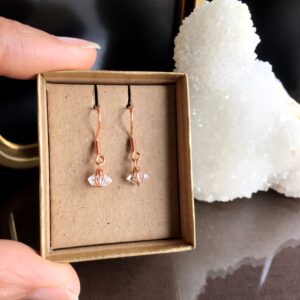 Herkimer Diamond Dangle Earrings: Minimalist Crystal Jewelry