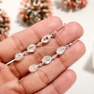 Herkimer Diamond Drop Earrings: 925 Sterling Silver Dangle Jewelry