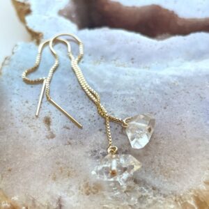 Herkimer Diamond Earrings, Gold Filled or Sterling Silver Threader Earrings, April Birthstone Earrings, Gift For Women, Raw Diamond Jewelry Herkimer Diamond Earrings, Gold Filled or Sterling Silver Threader Earrings, April Birthstone Earrings, Gift For Women, Raw Diamond Jewelry