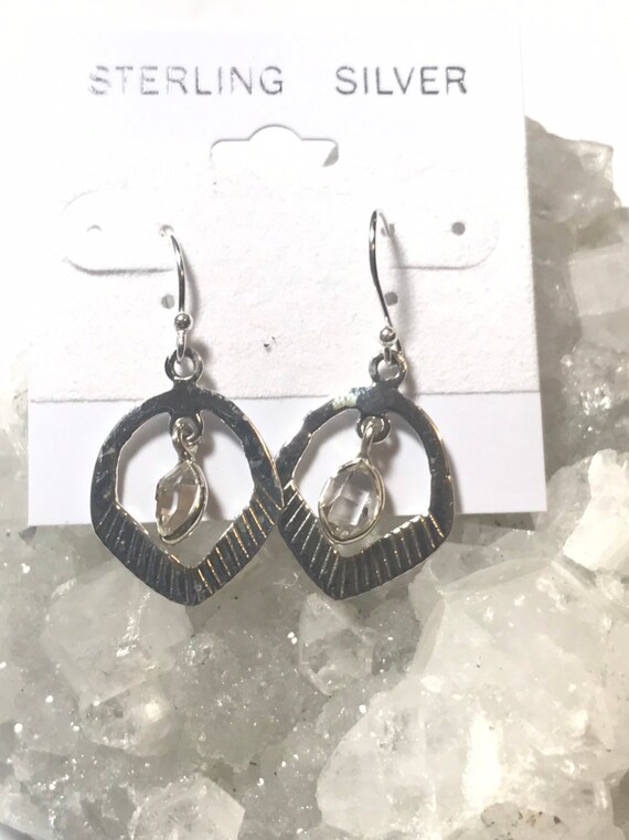 Gorgeous Abstract Herkimer Diamond Earrings