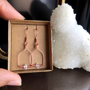 Herkimer Diamond Earrings: Handmade Copper Wire Jewelry