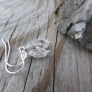 Herkimer Diamond Earrings, Raw Herkimers, Dangle Earrings, Small And Simple