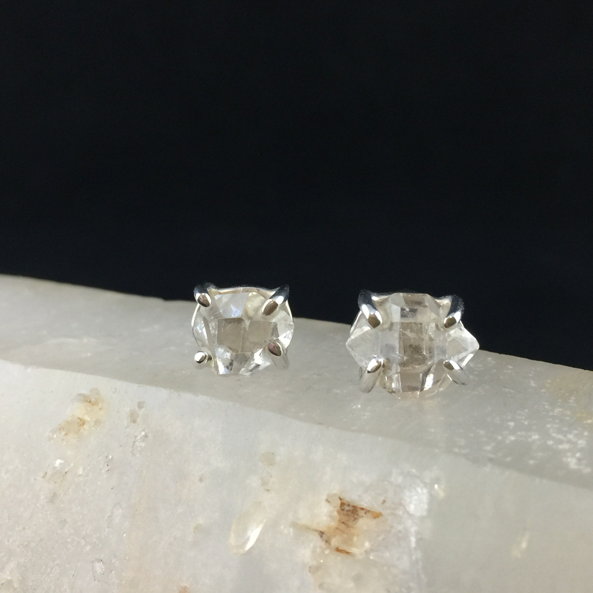 Splash! Brilliant Herkimer Diamond Stud/push-back Earrings (1-1)