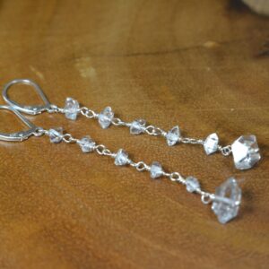 Sterling Silver Herkimer Diamond Leverback Earrings // Wedding Jewelry, Bridal Party // 14k Gold Fill // Everyday Earrings // April Birthday