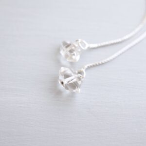 Herkimer Diamond, Sterling Silver Threader Earrings