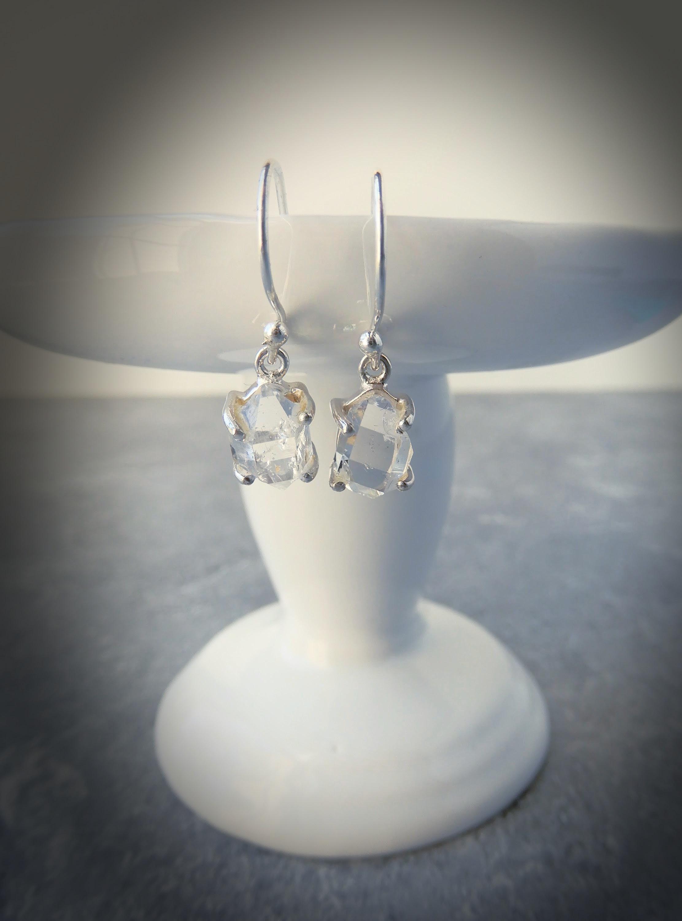 Herkimer Diamond Earrings Sterling Silver • Genuine Herkimer Earrings Mined In Herkimer Ny