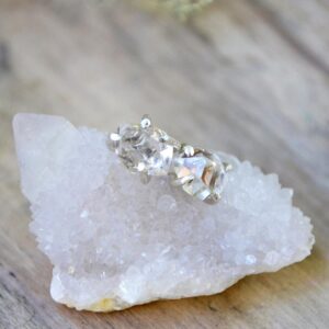 Herkimer Diamond Earrings: Large 5-7mm Raw AA Crystal, Sterling Silver or Gold, Gemstone Stud Earrings Herkimer Diamond Earrings: Large 5-7mm Raw AA Crystal, Sterling Silver or Gold, Gemstone Stud Earrings
