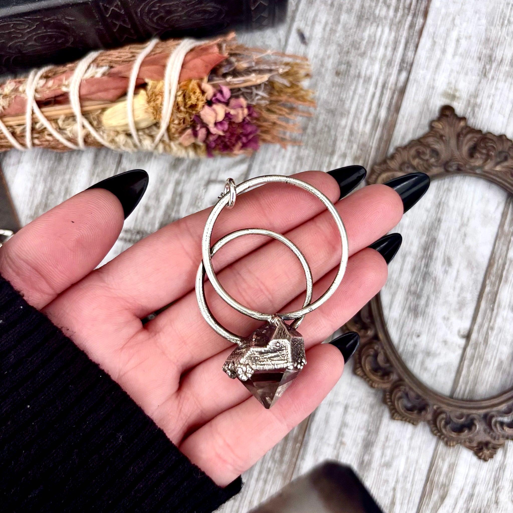 Herkimer Diamond Crystal Necklace In Fine Silver / Foxlark Collection - One Of A Kind