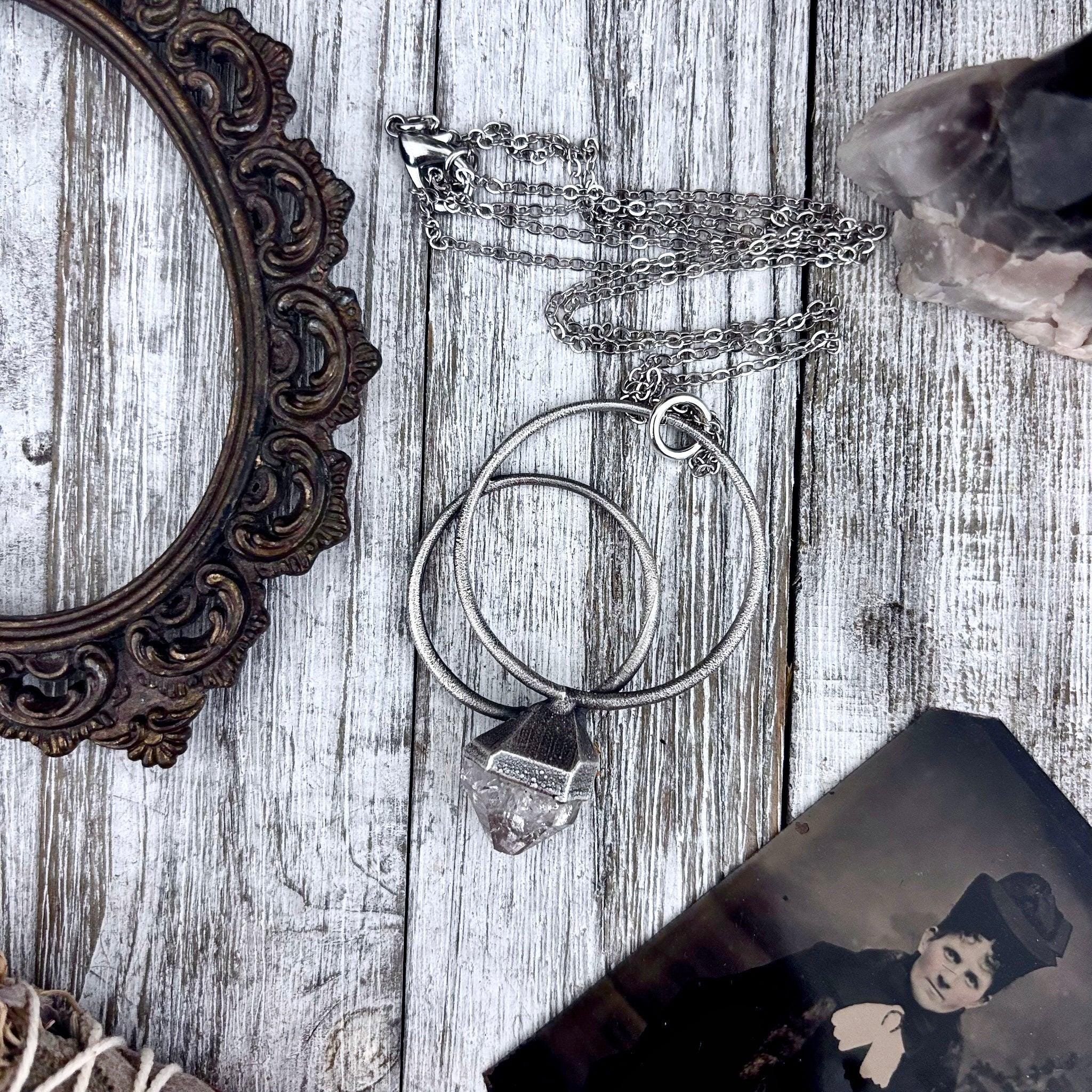 Herkimer Diamond Crystal Necklace In Fine Silver / Foxlark Collection - One Of A Kind