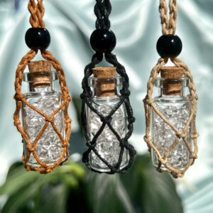 Genuine Natural Raw Herkimer Diamond, Crystal Bottle Necklace, Raw Crystal Necklace, Natural Stone Necklace