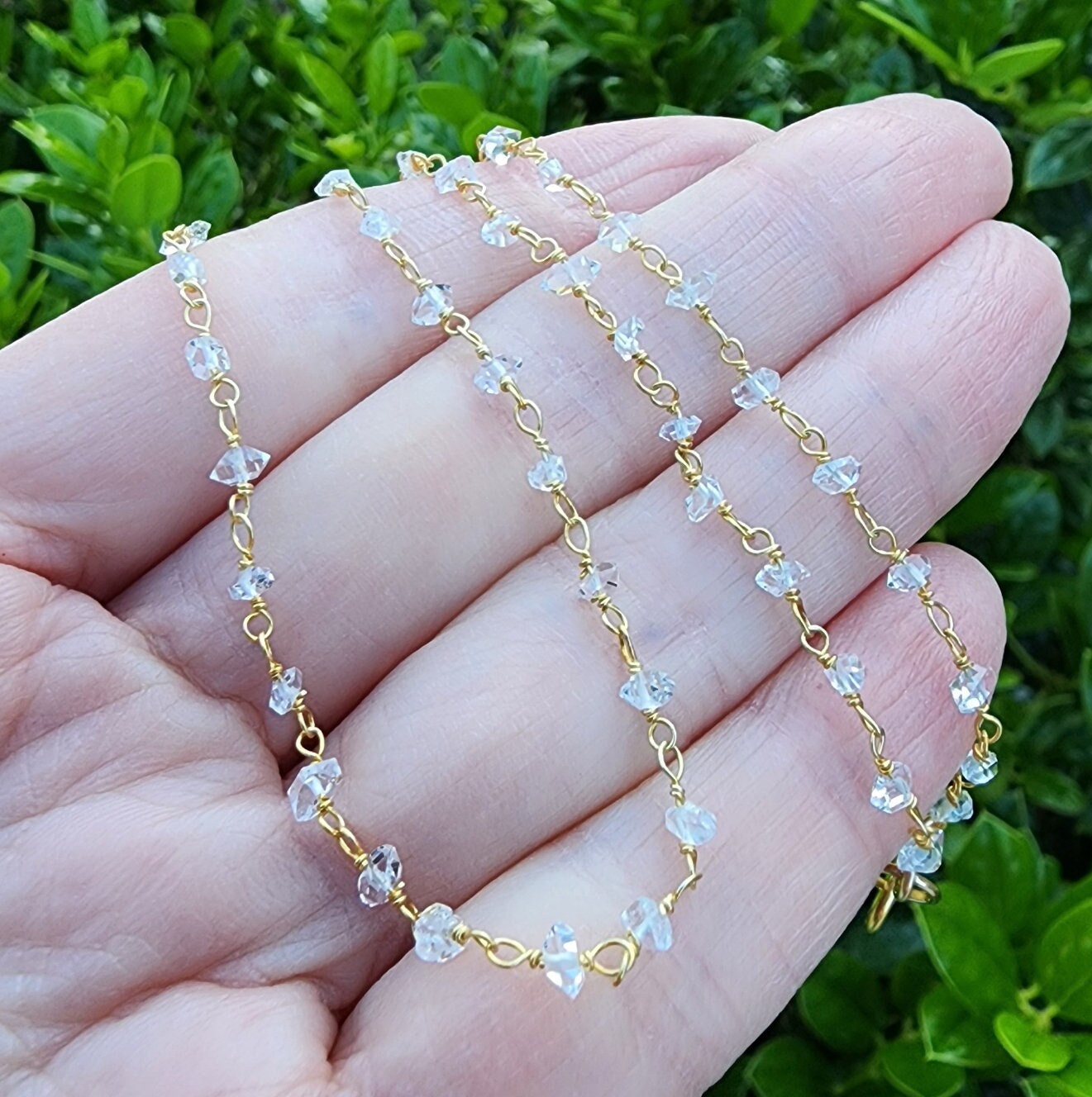 Herkimer Diamond Necklace Gold, Dainty Layering Necklace, Minimalist Necklace, Everyday Necklace, 16 Inch Necklace, Tiny Stone Necklace