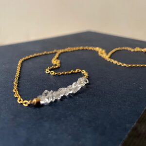 Herkimer Diamond Necklace - Gold Filled Chain, Handmade Jewelry