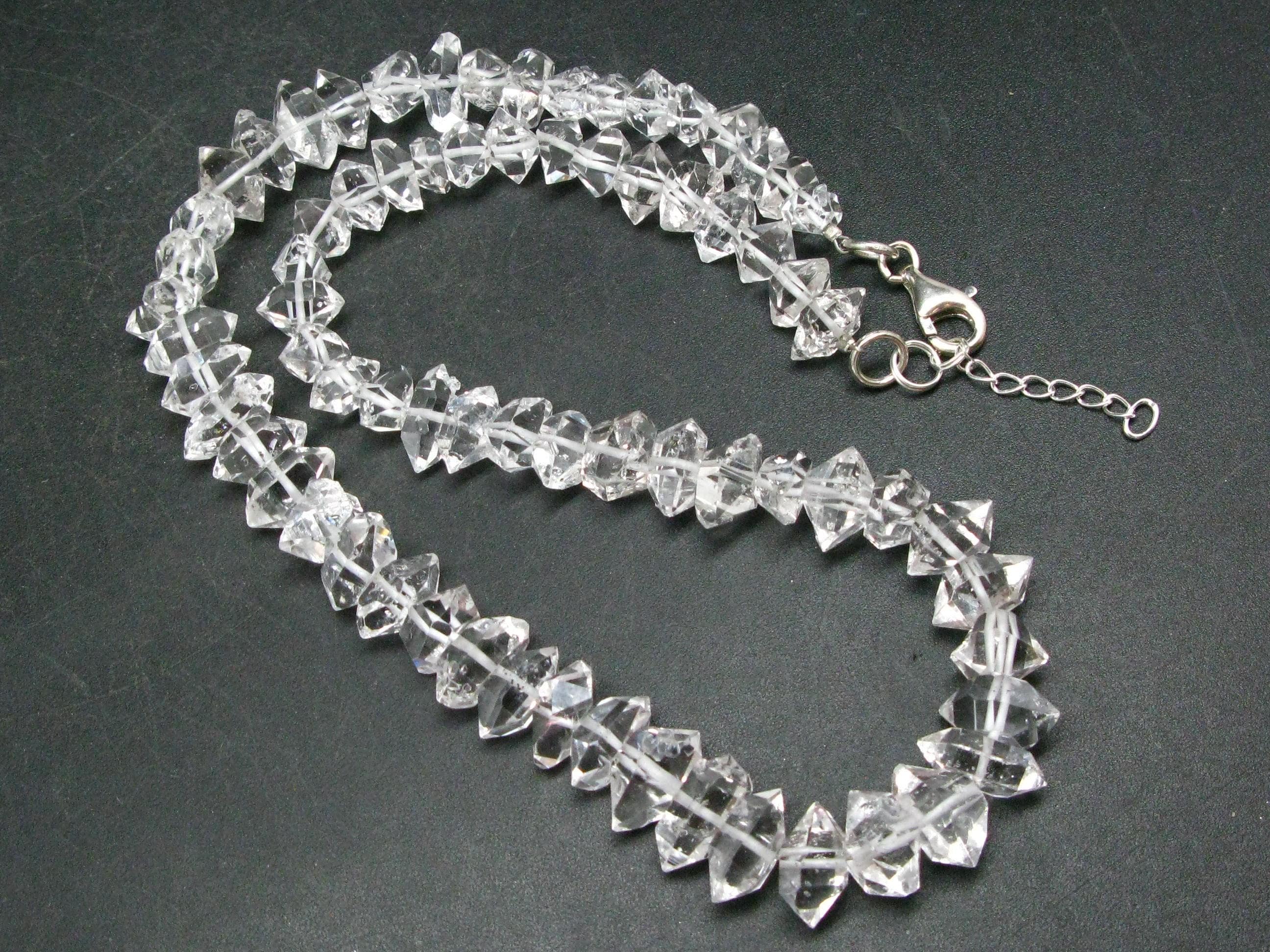 Herkimer Diamond Quartz Necklace From Usa - 17"