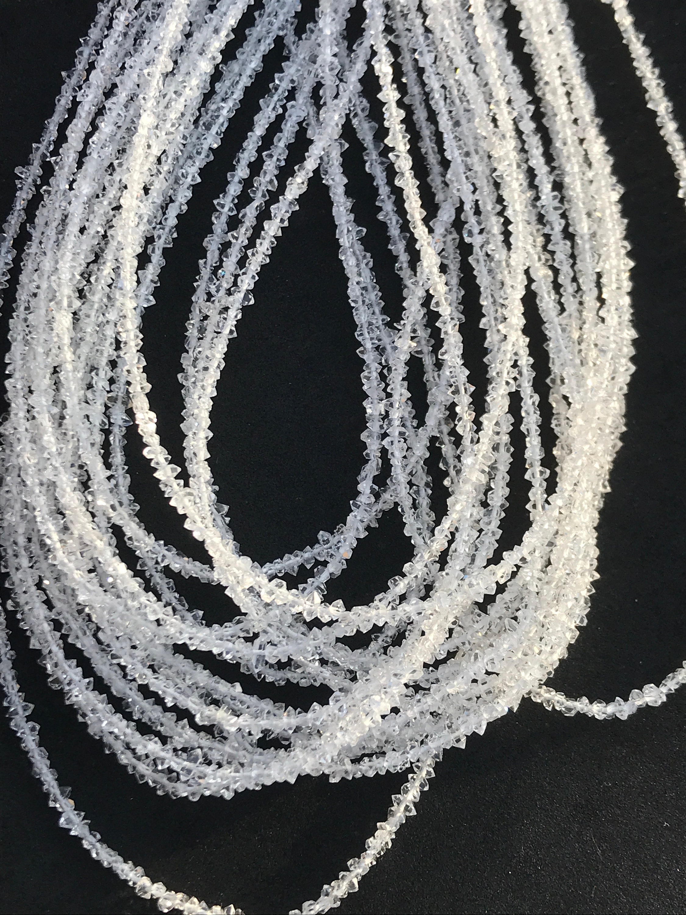 Real Herkimer Diamond Quartz Cut Gemstone Faceted Beads, White Herkimer Quartz Uneven 2-2.5 Mm Beads 16 Inches Necklace Jewelry Craft Sale