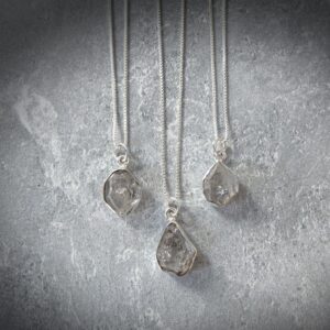 Sterling Silver Genuine Herkimer Diamond Necklace • Raw Crystal Necklace • New York Herkimer Diamond Jewelry • April Birthstone Necklace Sterling Silver Genuine Herkimer Diamond Necklace • Raw Crystal Necklace • New York Herkimer Diamond Jewelry • April Birthstone Necklace