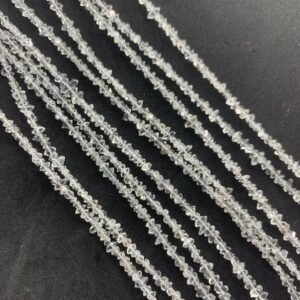 3-5mm Baby Herkimer Diamond Gemstone Beads. 7.5” Strands Of Delicate Double Terminated Quartz Beads.