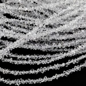 AAA Grade Super Clear Natural Herkimer Diamond Quartz Beads 3mm Double Pointed Quartz 16" Strand