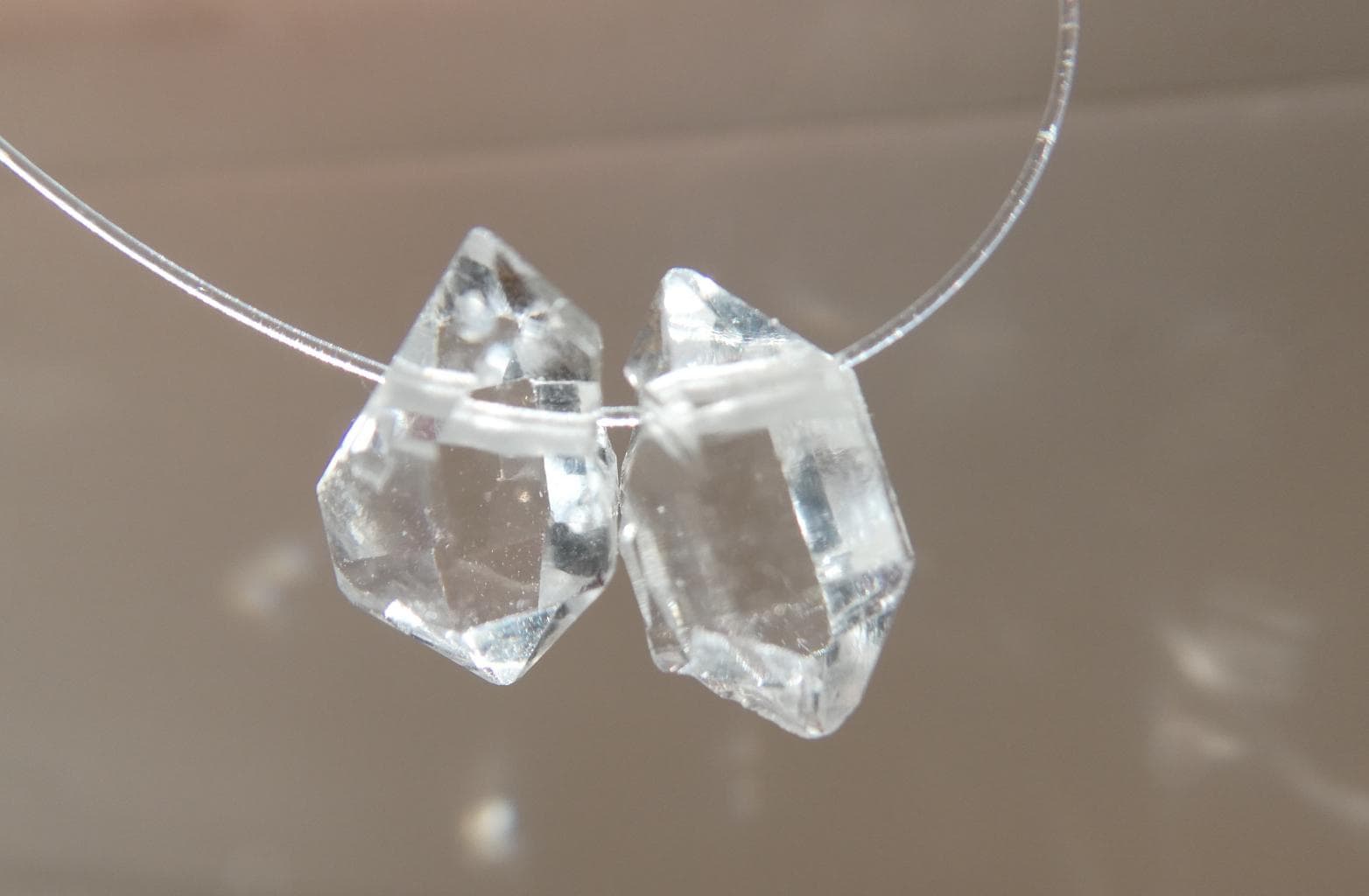 Herkimer Diamond Crystals 9mm Beads- 2 Pcs Double Terminated Gemstone- Jewelry Making-craft Beads Herkimer Diamond Crystals 9mm Beads- 2 Pcs Double Terminated Gemstone- Jewelry Making-craft Beads