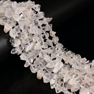 Natural Clear Herkimer Diamond Quartz Beads 5-7x8-13mm 6-9x12-15mm 15.5" Strand