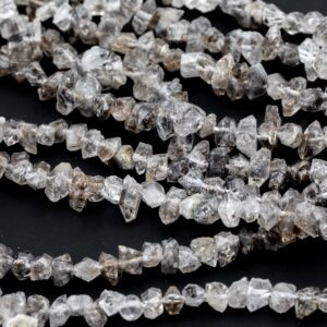 Natural Herkimer Diamond Quartz Chocolate Colored Beads 2.6mm Double Pointed Quartz 16"