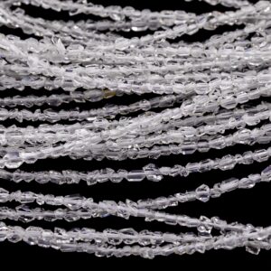 Super Clear Natural Herkimer Diamond Quartz Beads 2.6mm Double Pointed Quartz  around 14.5" Strand Top Drilled- Super Tiny