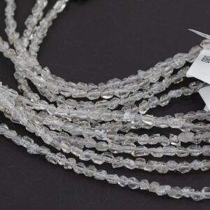 Super Clear Natural Herkimer Diamond Quartz Beads 3.8mm Double Pointed Quartz 14" Strand Top Drilled- Super Tiny